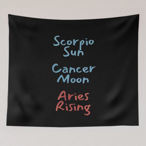 Item preview, Scorpio Sun Cancer Moon Aries Rising Text designed and sold by leomooncreates.