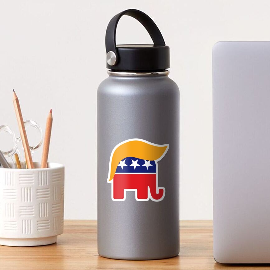 Donald Trump GOP Republican Elephant Hair Logo Sticker