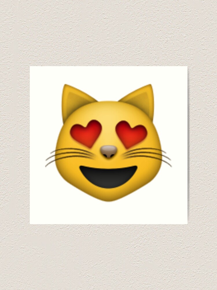 Heart Eyes Cat Emoji Art Print By Nojams Redbubble