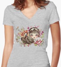 Hidden Garden Women's Fitted V-Neck T-Shirt