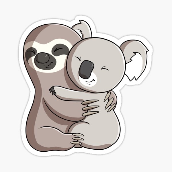 Sloth and Koala Hug Sticker