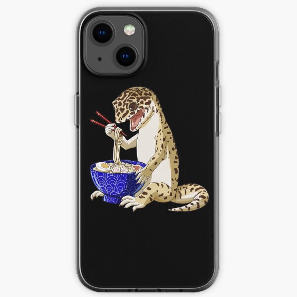 Leopard Gecko eats Japanese Ramen Noodles iPhone Soft Case