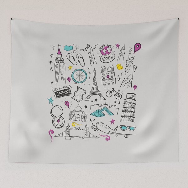 Item preview, travel get inspired travelling hand drawn designed and sold by missmarylin.