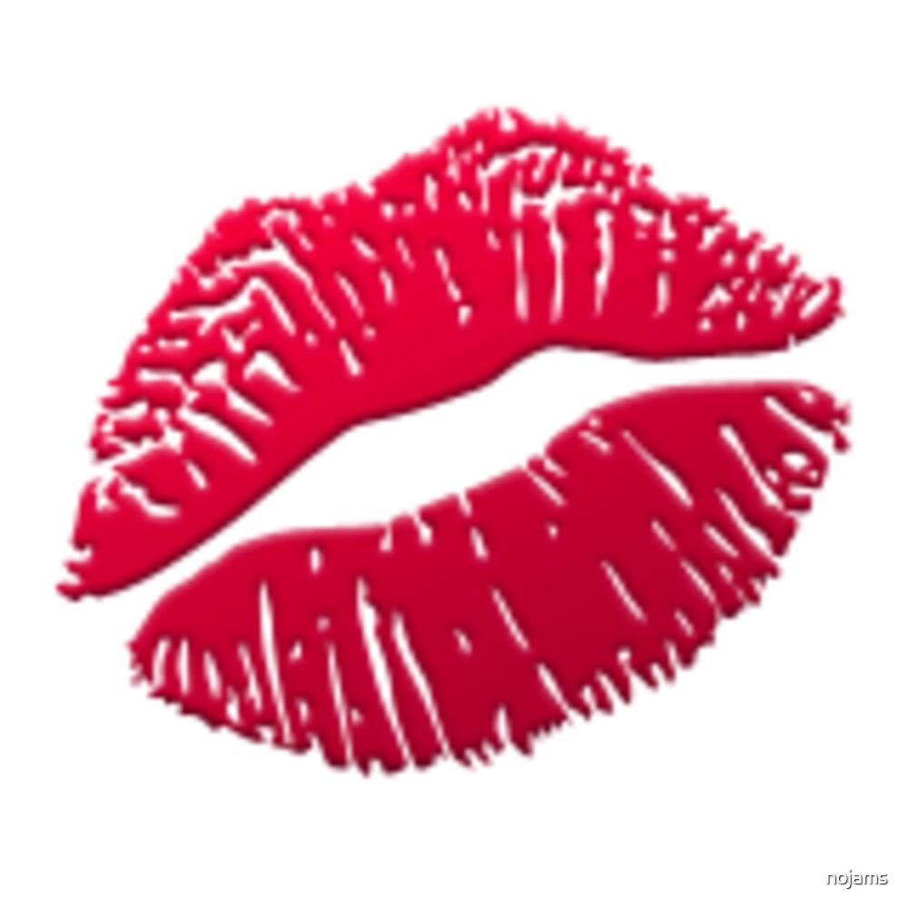 Lips Kiss Emoji By Nojams Redbubble   Flat,1000x1000,075,f.u1 