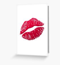 Lippen / Kuss Emoji Grußkarte