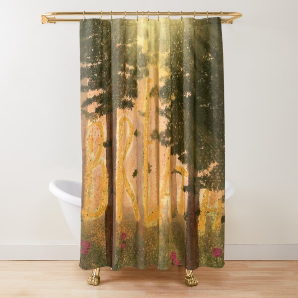 Breath of the Forest Painted Illustration Shower Curtain
