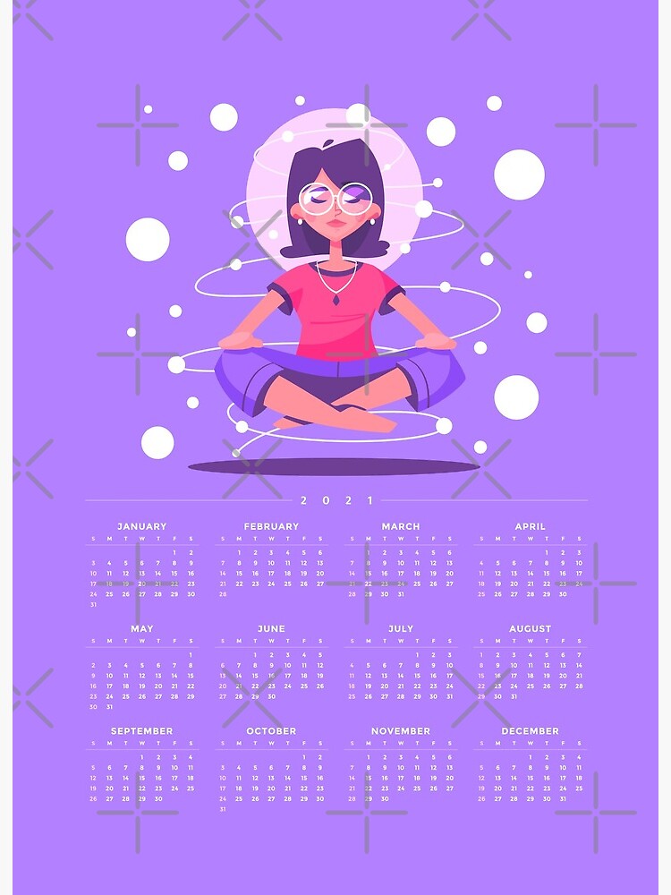 2021 Girl Boss Calendar - Yoga , Mindfulness , Self love, Self care | Art  Board Print