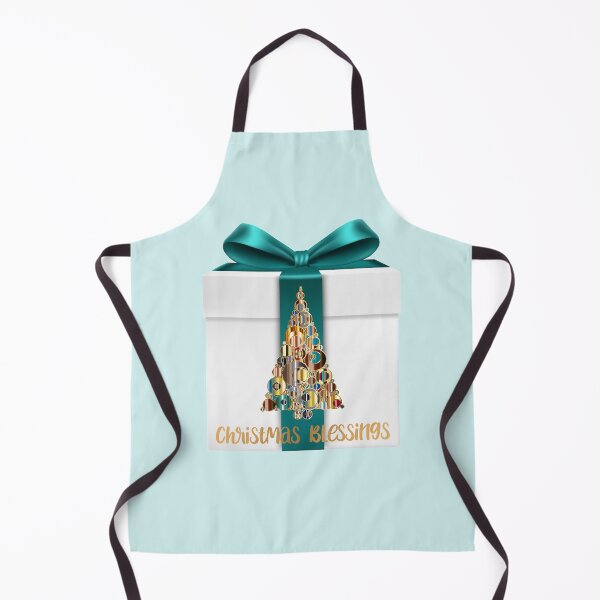 Item preview, Christmas Blessings Gift & Tree - Aqua Background designed and sold by PawsitiveMum.