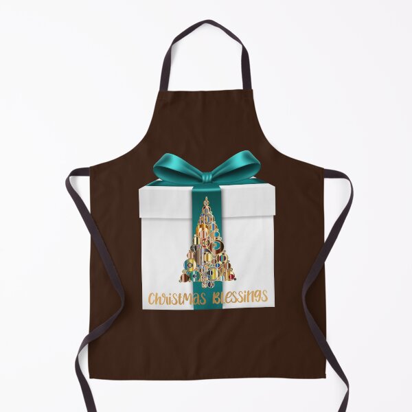 Item preview, Christmas Blessings Gift & Tree - Dark Brown Background designed and sold by PawsitiveMum.