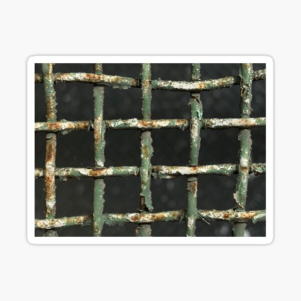 Vieja alambrada verde oxidada Pegatina