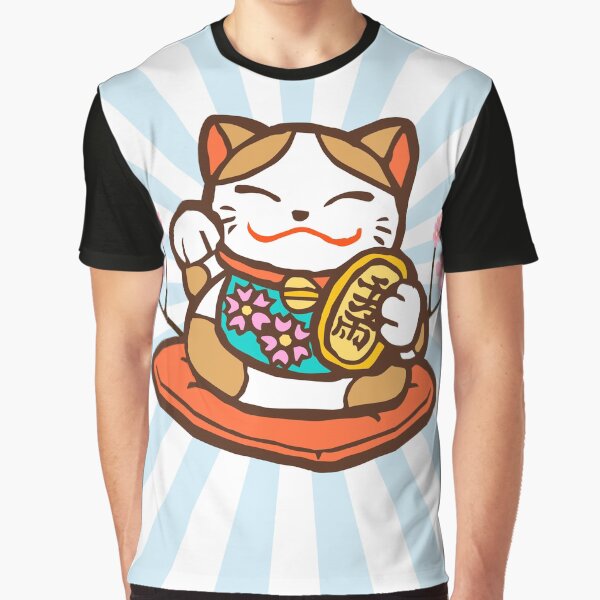 Lucky Maneki Neko Cat Graphic T-Shirt