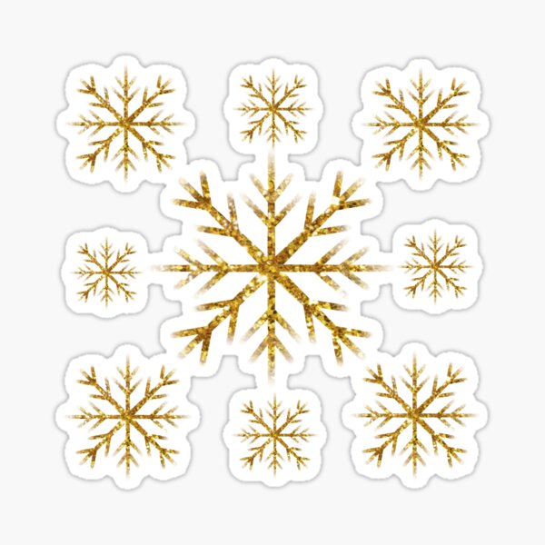 Golden glitter snowflakes - Snowflake - Sticker