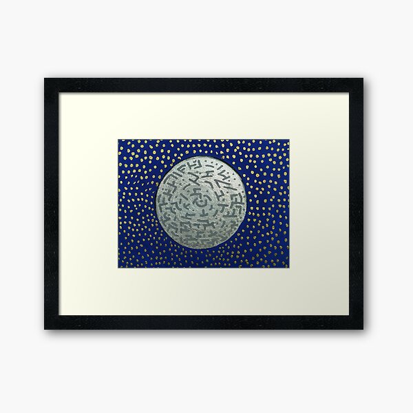 Winter Night - Mixed Media Painting Framed Art Print