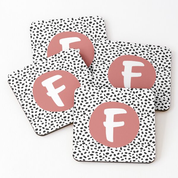 Item preview, Dalmatian Spot Pink F Monogram, Initial, Letter, Name designed and sold by CocoandDaisy.