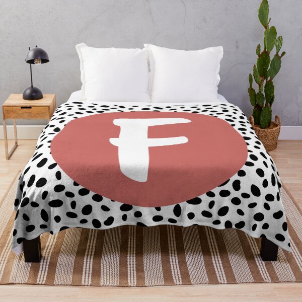 Item preview, Dalmatian Spot Pink F Monogram, Initial, Letter, Name designed and sold by CocoandDaisy.