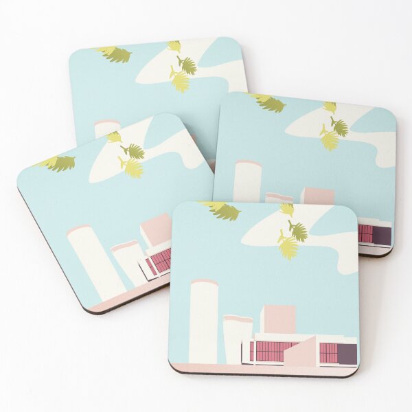 Item preview, Le Corbusier minimalist illustration Facade Cité Radieuse pastel designed and sold by DANE_Projects.