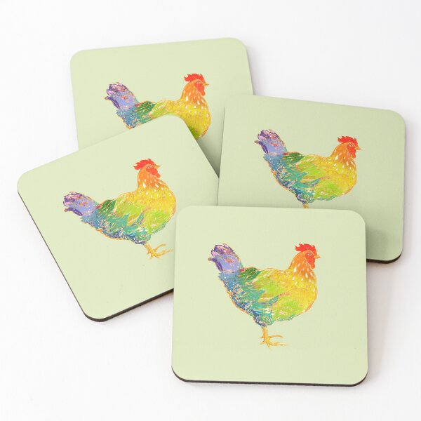 Item preview, Rainbow chicken - psychadelic designed and sold by Louisa Currier.