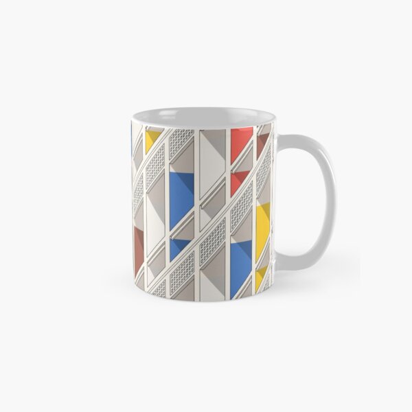 Le Corbusier architecture minimalist illustration Facade Cité Radieuse Classic Mug