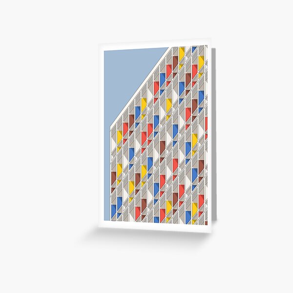 Vista previa del artículo con la obra «Arquitectura Le Corbusier Ilustración minimalista Fachada Cité Radieuse», diseñado y vendido por etmeusmoi.