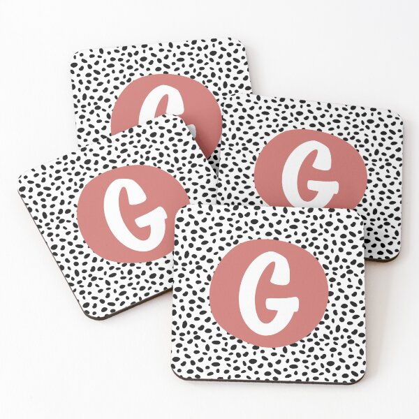Item preview, Dalmatian Spot Pink G Monogram, Initial, Letter, Name designed and sold by CocoandDaisy.