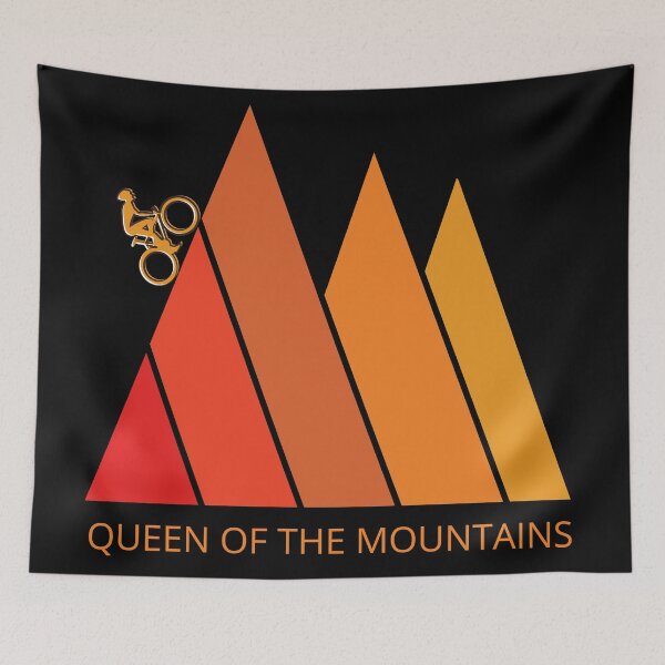 Item preview, Queen of the mountains. Cyclist. Cycling. Retro vintage colours designed and sold by JellyBeenzz.