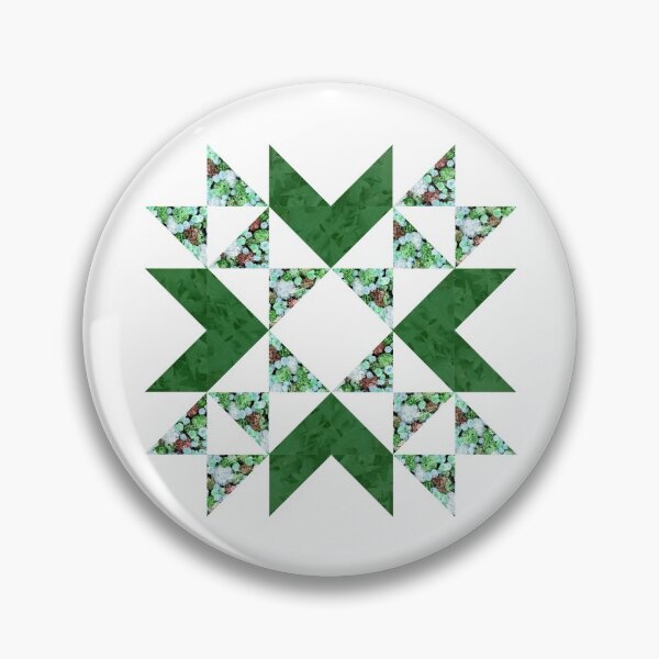 Item preview, Traditional vintage quilt block pattern green designed and sold by InkLove.