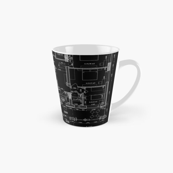 Detailed architectural private house floor plan, apartment layout, blueprint. Vector illustration Tall Mug