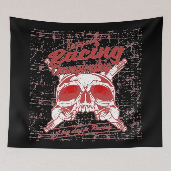 Item preview, Racing Skull Grunge Style Vintage Motorcycle Racing Addict Championship Gifts and Presents designed and sold by MiscelChr.