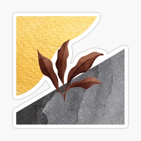 Item preview, Abstract watercolor gold and black with brown leaves digital design illustration designed and sold by MazeMazekeen.