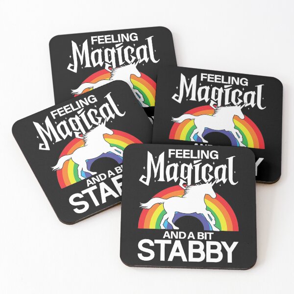 Item preview, Feeling Magical But Also Stabby Unicorn designed and sold by GravitiTees.
