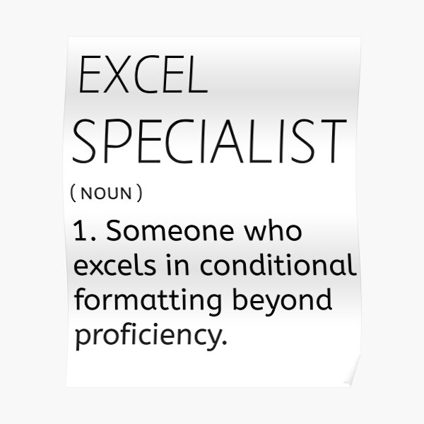 Especialista en Excel definido Póster