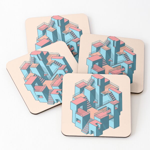 Item preview, The hidden village Axo minimalist illustration architecture design designed and sold by DANE_Projects.