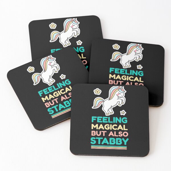 Item preview, Feeling Magical But Also Stabby - Funny Unicorn designed and sold by jacks-tees.