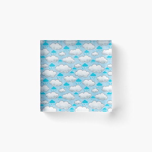 Item preview, blue and gray rain clouds pattern designed and sold by virilamissa.