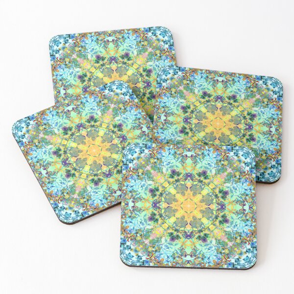 Item preview, Psychedelic Blue and Yellow Flowers designed and sold by cosmicesoteric.