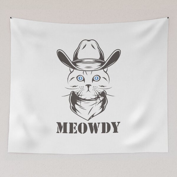 Item preview, Meowdy - Funny Mashup Between Meow and Howdy - Cat Meme - vintage cat designed and sold by YourTypicalMood.