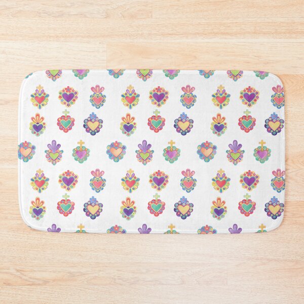Item preview, SACRED HEARTS, WATERCOLOR HEARTS, MEXICO, mexican folk, mexican craft, mexican heart, catholic, cross, hearts, watercolor designed and sold by Terevela.