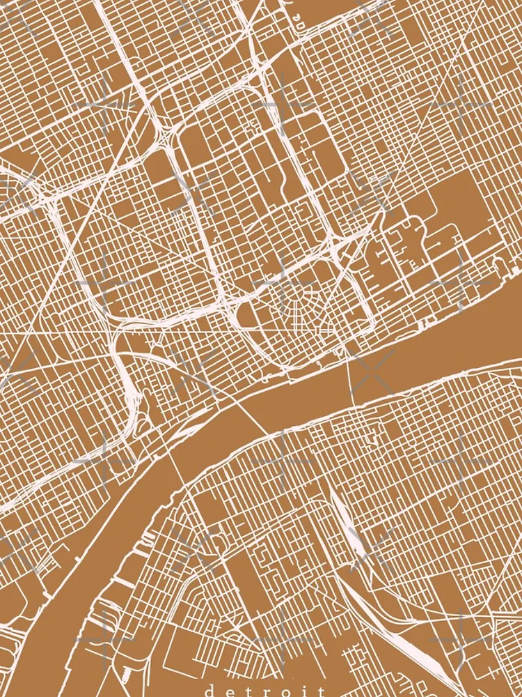 Thumbnail 4 of 4, iPhone Case, Detroit Michigan Map designed and sold by RuumService.