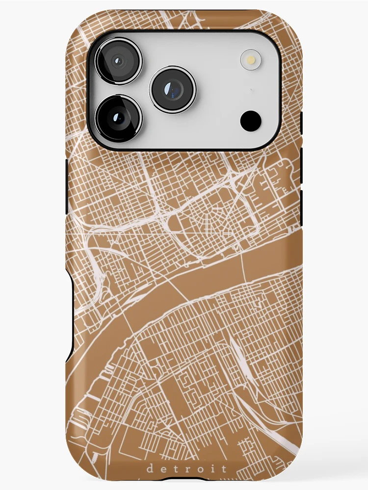 Thumbnail 1 of 4, iPhone Case, Detroit Michigan Map designed and sold by RuumService.