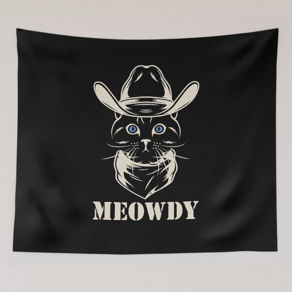 Item preview, Meowdy - Funny Mashup Between Meow and Howdy - Cat Meme - vintage cat designed and sold by YourTypicalMood.