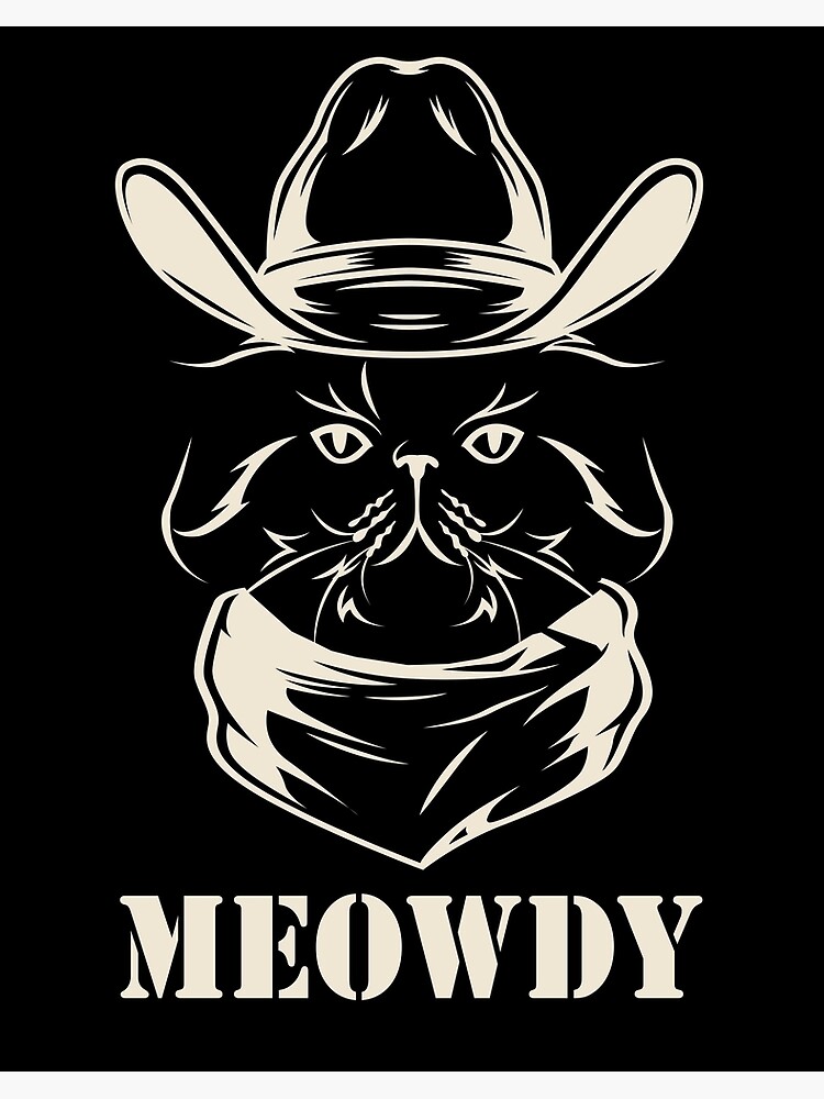 Meowdy - Funny Mashup Between Meow and Howdy Cat Meme Tapestry by