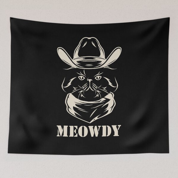 Item preview, Meowdy - Funny Mashup Between Meow and Howdy - Cat Meme - vintage cat designed and sold by YourTypicalMood.