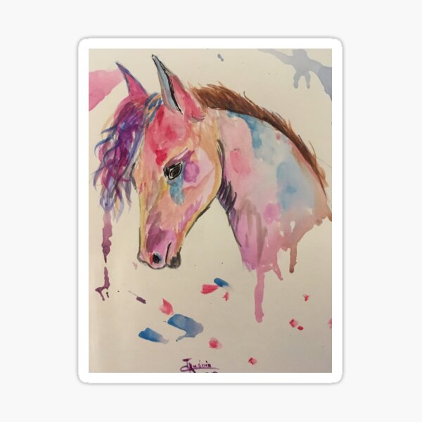 Aperçu de l'œuvre cheval aquarelle créée et vendue par Isabelle Audoin.