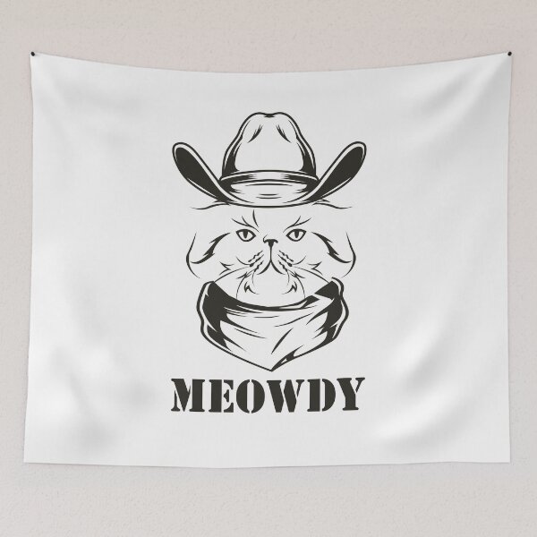 Item preview, Meowdy - Funny Mashup Between Meow and Howdy - Cat Meme - vintage cat designed and sold by YourTypicalMood.