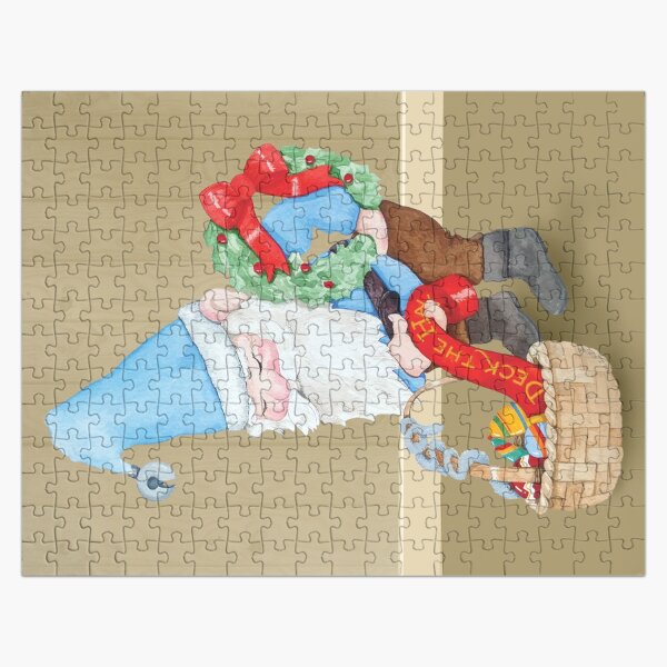 Blue Christmas Elf Jigsaw Puzzle Jigsaw Puzzle