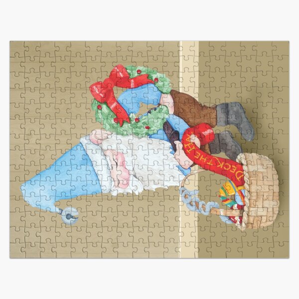 Blue Christmas Elf Jigsaw Puzzle Jigsaw Puzzle
