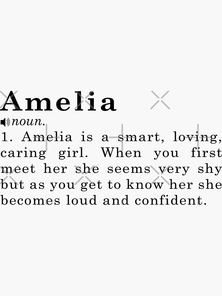 "Amelia Name Definition Meaning" Sticker for Sale by peachyline Redbubble