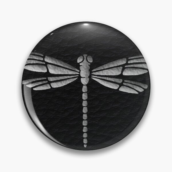 Item preview, Silver dragonfly embossed look on black leather look designed and sold by Shauna Kenworthy.
