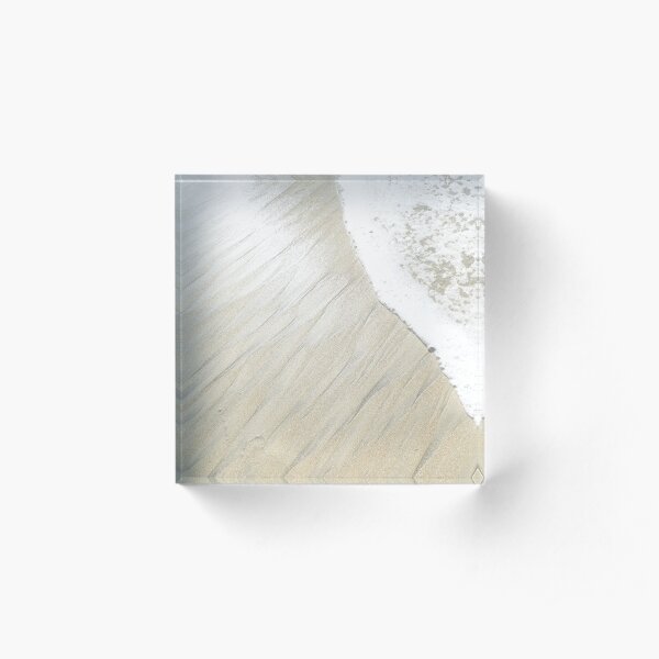 Abstract Sand with Foamy Waves at the Beach Acrylic Block