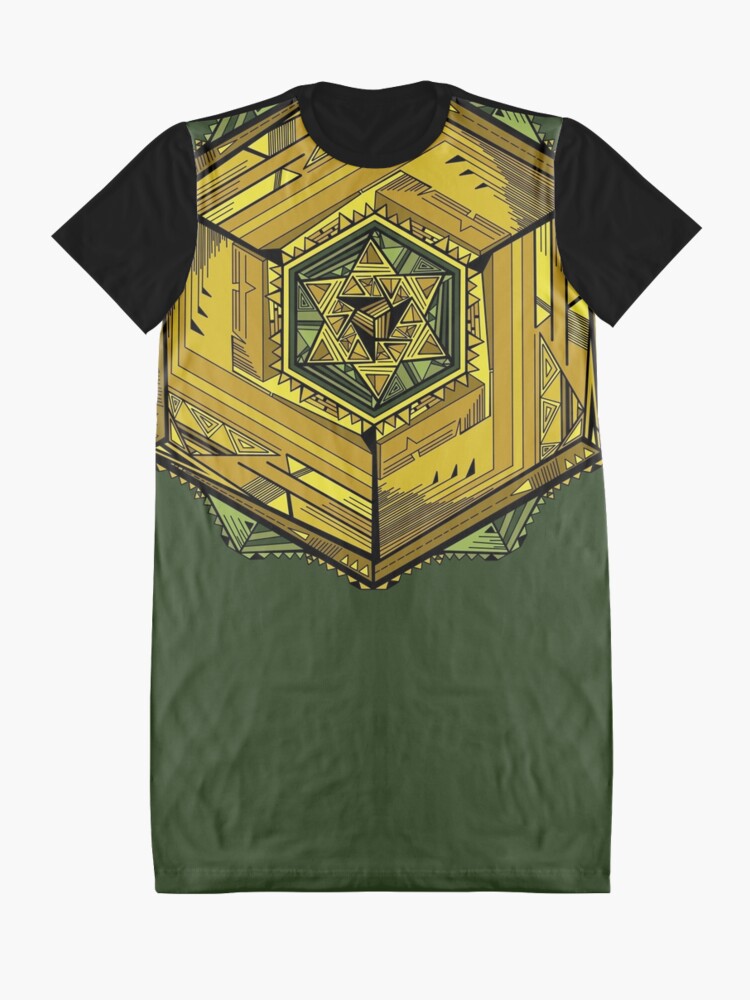 Alternate view of Base3Cube Mandala Graphic T-Shirt Dress